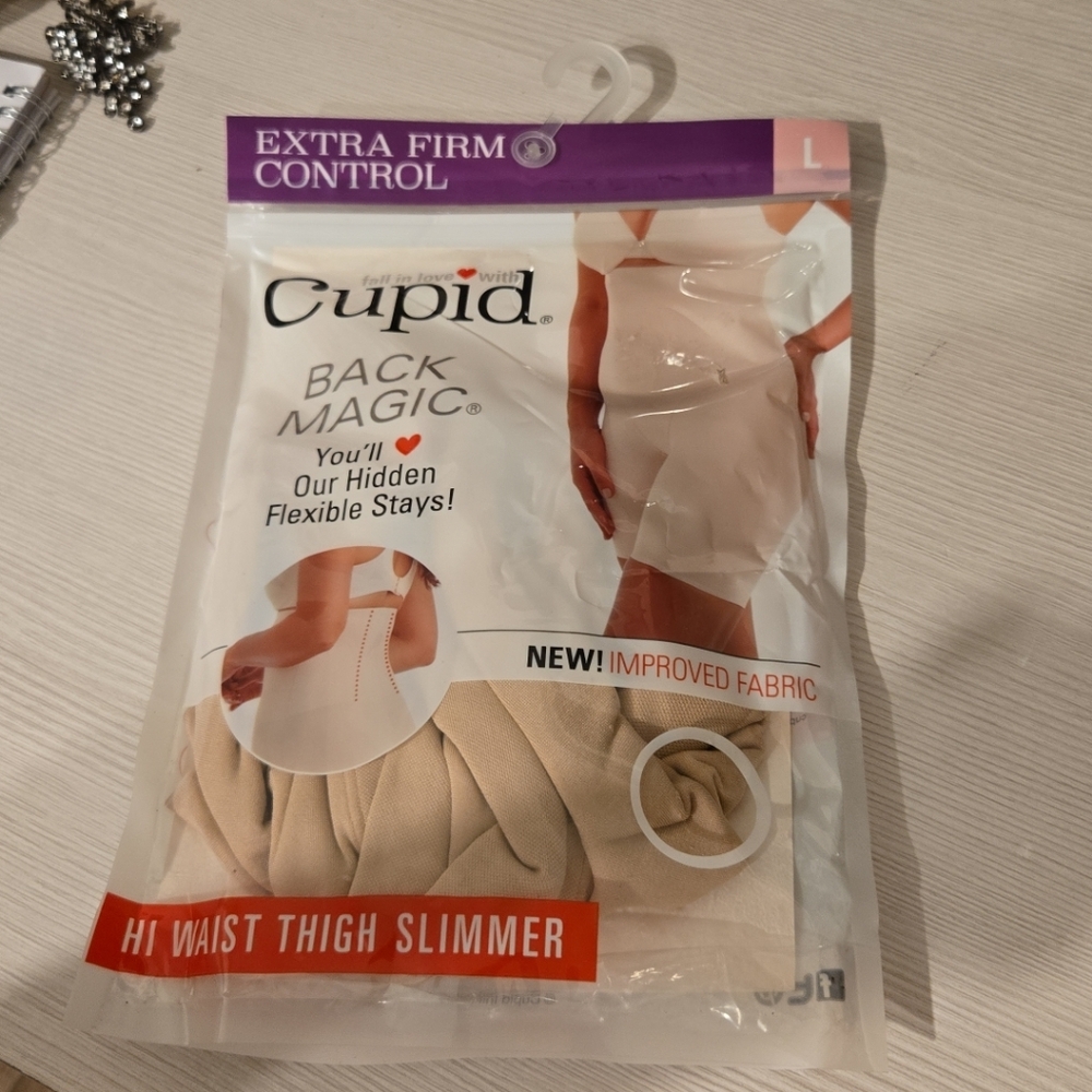 Cupid Extra Firm Control Hi Waist Thigh Slimmer, Tummy Tan, L